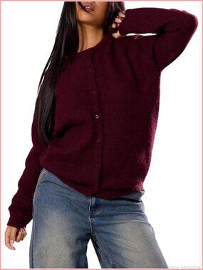 Long Sleeve Button Down Cardigan Lightweight Knitted Cozy Sweater Fall Clothes